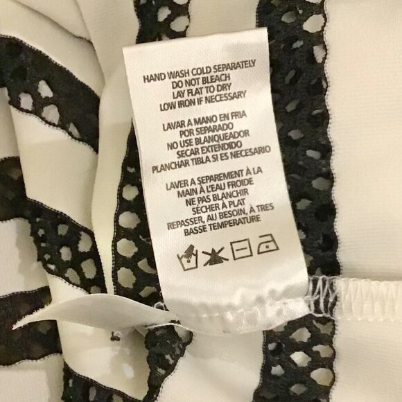 Calvin Klein Swim Cover Up Dress Black White Stripe Nautical Stretch Size Small - Picture 11 of 13